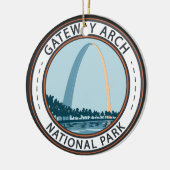 Gateway Arch National Park Badge Keramisch Ornament (Links)