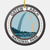 Gateway Arch National Park Badge Keramisch Ornament (Achterkant)
