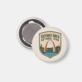 Gateway Arch National Park Badge Magneet (Voorkant / Achterkant)