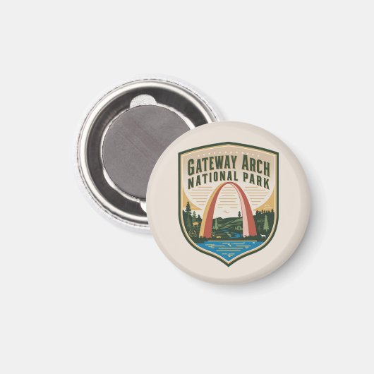 Gateway Arch National Park Badge Magneet (Voorkant / Achterkant)