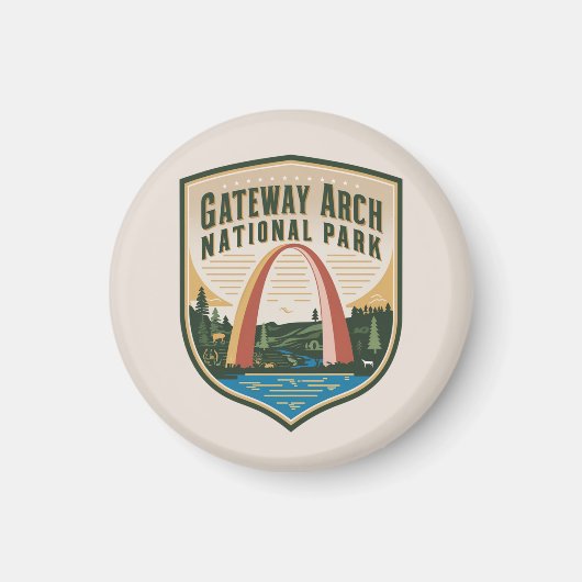 Gateway Arch National Park Badge Magneet (Voorkant)