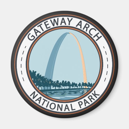 Gateway Arch National Park Badge Magneet (Voorkant)