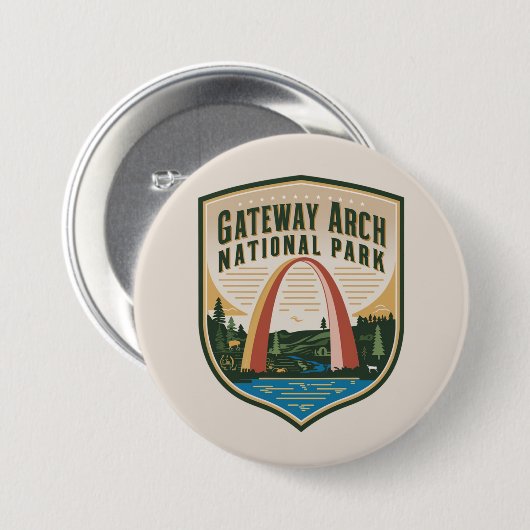 Gateway Arch National Park Badge Ronde Button 7,6 Cm (Voorkant /achterkant)