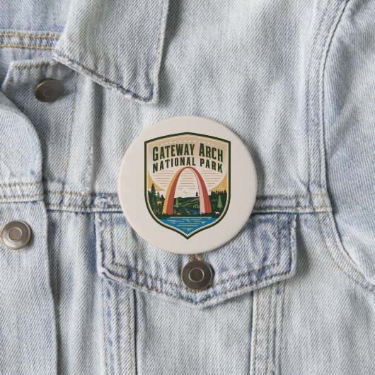 Gateway Arch National Park Badge Ronde Button 7,6 Cm (In situ)