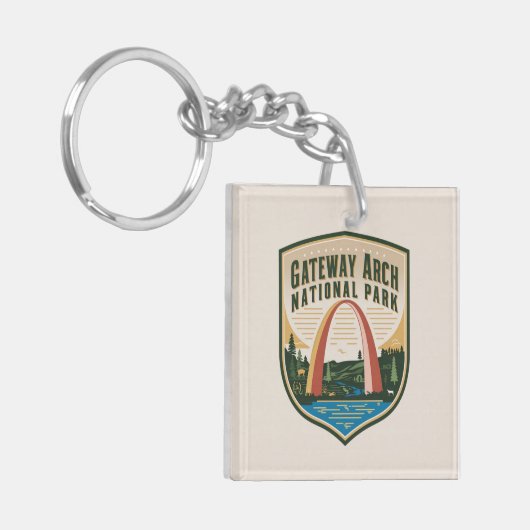Gateway Arch National Park Badge Sleutelhanger (Voorkant Links)