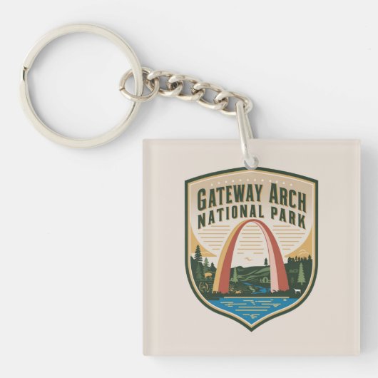 Gateway Arch National Park Badge Sleutelhanger (Voorkant)