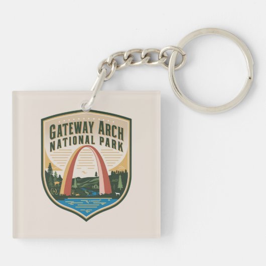 Gateway Arch National Park Badge Sleutelhanger (Achterkant)