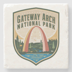 Gateway Arch National Park Badge Stenen Onderzetter