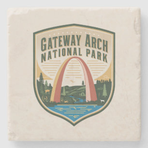 Gateway Arch National Park Badge Stenen Onderzetter