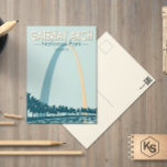 Gateway Arch National Park  Briefkaart<br><div class="desc">Het vectorkunstontwerp van de Arch van de gateway. Het park bevindt zich in St. Louis,  Missouri,  vlakbij het beginpunt van de Lewis en Clark Expedition.</div>