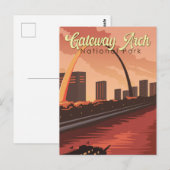Gateway Arch National Park Illustratie Reiskunst Briefkaart (Voorkant / Achterkant)