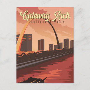 Gateway Arch National Park Illustratie Reiskunst Briefkaart