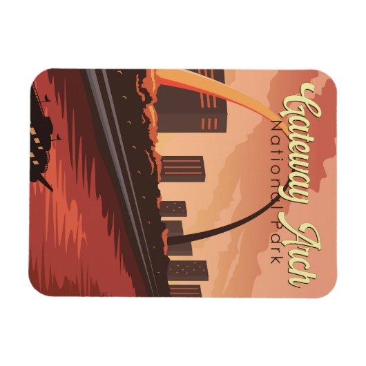 Gateway Arch National Park Illustratie Reiskunst Magneet (Horizontaal)