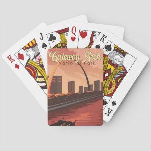 Gateway Arch National Park Illustratie Reiskunst Pokerkaarten