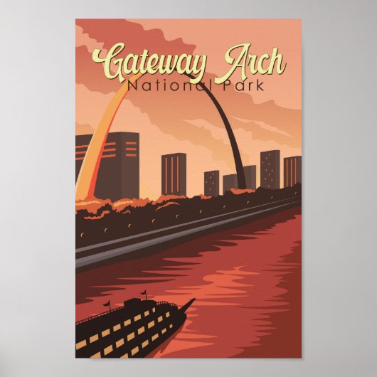 Gateway Arch National Park Illustratie Reiskunst Poster (Voorkant)
