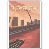 Gateway Arch National Park Illustratie Reiskunst Sticker (Voorkant)