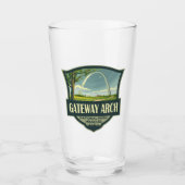 Gateway Arch National Park Illustratie Retro Art Glas (Voorkant)