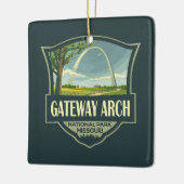 Gateway Arch National Park Illustratie Retro Art Keramisch Ornament (Links)
