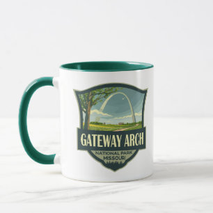 Gateway Arch National Park Illustratie Retro Art Mok
