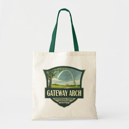 Gateway Arch National Park Illustratie Retro Art Tote Bag (Voorkant)