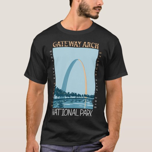 Gateway Arch National Park Noodlijdende Vintage T-shirt (Voorkant)