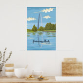 Gateway Arch National Park Reisposter Poster (Keuken)