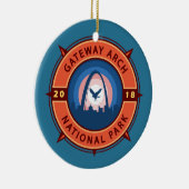 Gateway Arch National Park Retro Compass Embleem Keramisch Ornament (Rechts)