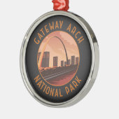 Gateway Arch National Park Retro Noodcirkel Metalen Ornament (Links)