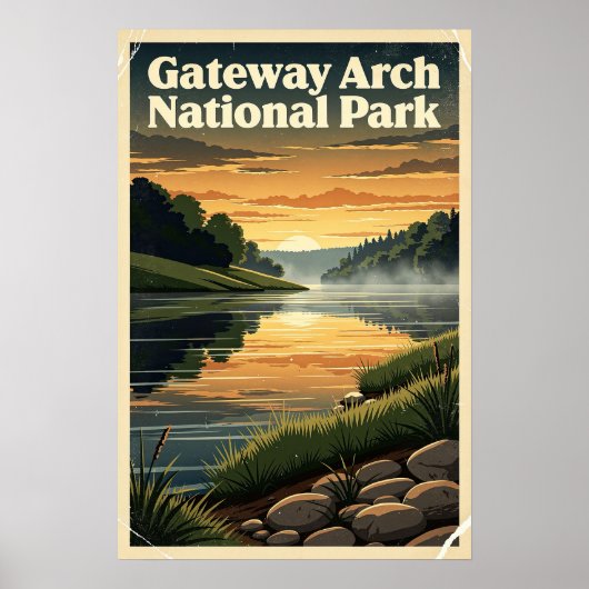 Gateway Arch National Park Retro Poster (Voorkant)