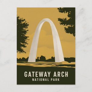 Gateway Arch National Park Retro Reiskunst Feestdagenkaart