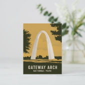 Gateway Arch National Park Retro Reiskunst Feestdagenkaart (Staand voorkant)