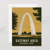 Gateway Arch National Park Retro Reiskunst Feestdagenkaart (Voorkant / Achterkant)