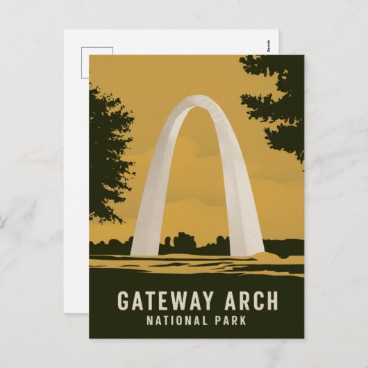 Gateway Arch National Park Retro Reiskunst Feestdagenkaart (Voorkant / Achterkant)