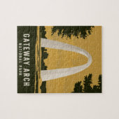 Gateway Arch National Park Retro Reiskunst Legpuzzel (Horizontaal)