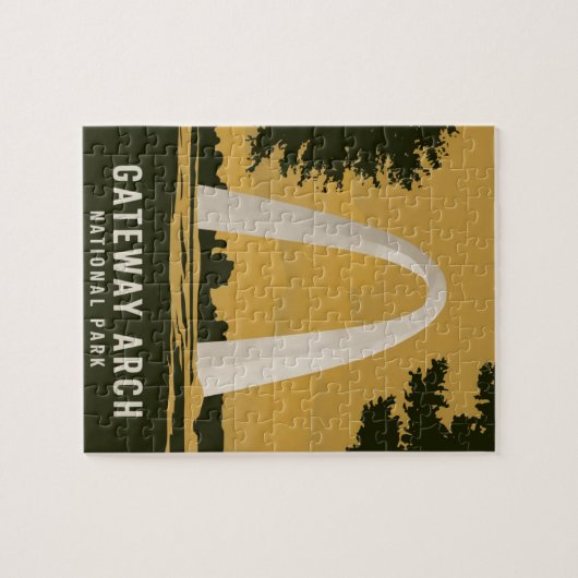 Gateway Arch National Park Retro Reiskunst Legpuzzel (Horizontaal)