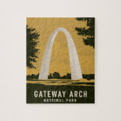 Gateway Arch National Park Retro Reiskunst Legpuzzel (Verticaal)