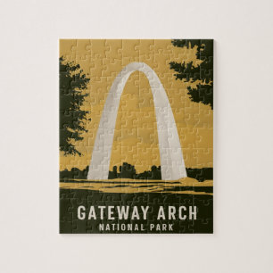 Gateway Arch National Park Retro Reiskunst Legpuzzel