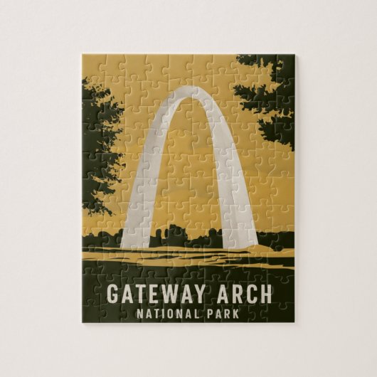 Gateway Arch National Park Retro Reiskunst Legpuzzel (Verticaal)