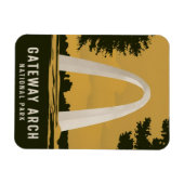 Gateway Arch National Park Retro Reiskunst Magneet (Horizontaal)