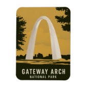 Gateway Arch National Park Retro Reiskunst Magneet (Verticaal)
