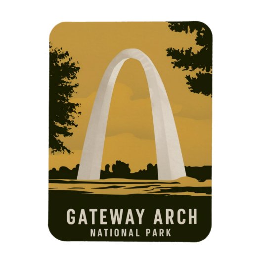 Gateway Arch National Park Retro Reiskunst Magneet (Verticaal)