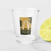 Gateway Arch National Park Retro Reiskunst Shot Glas (Voorkant)