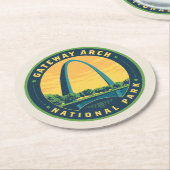 Gateway Arch National Park Ronde Kartonnen Onderzetter (Gebogen)