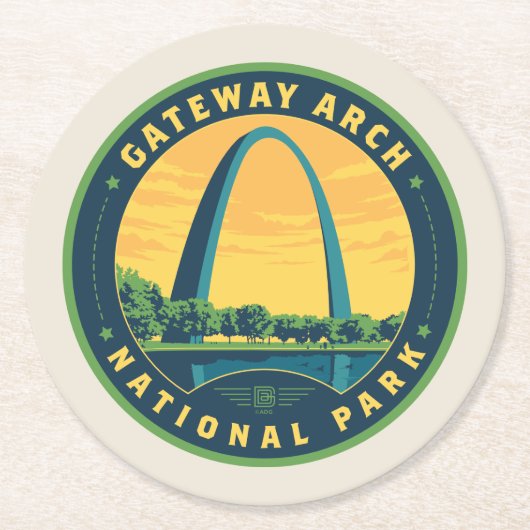 Gateway Arch National Park Ronde Kartonnen Onderzetter (Voorkant)