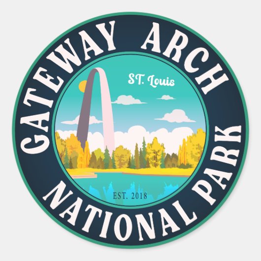 Gateway Arch National Park Saint Louis - Missouri  Ronde Sticker (Voorkant)