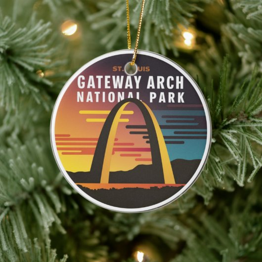 Gateway Arch National Park St. Louis Abstract Keramisch Ornament (Boom)