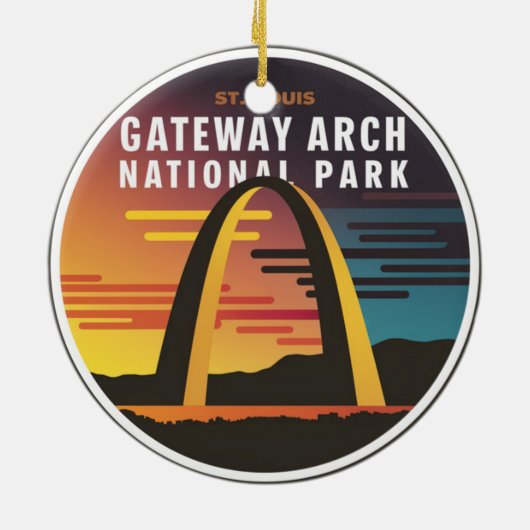 Gateway Arch National Park St. Louis Abstract Keramisch Ornament (Achterkant)