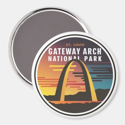 Gateway Arch National Park St. Louis Abstract Magneet (Voorkant / Achterkant)
