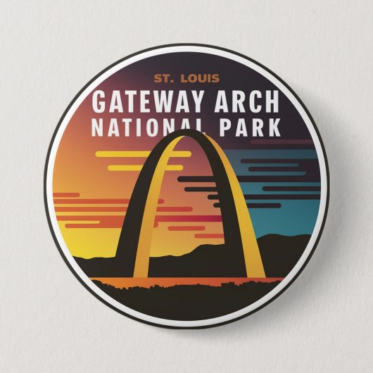 Gateway Arch National Park St. Louis Abstract Ronde Button 7,6 Cm (Voorkant)