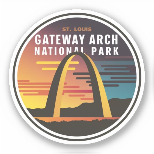 Gateway Arch National Park St. Louis Abstract Sticker (Voorkant)